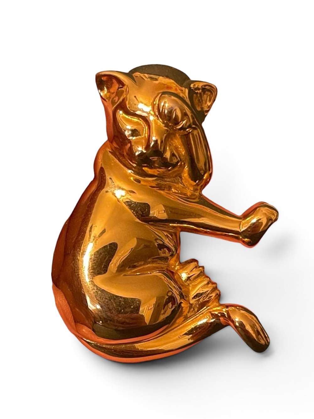 Vintage Anne Klein “Sleeping Kitty” Gold-Tone Brooch